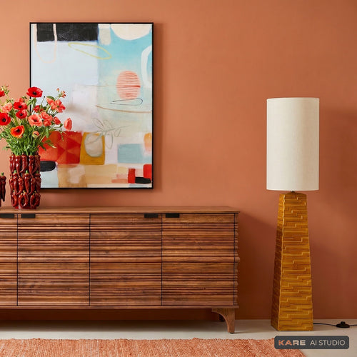 Kare Design Vloerlamp Siena oranje 124cm