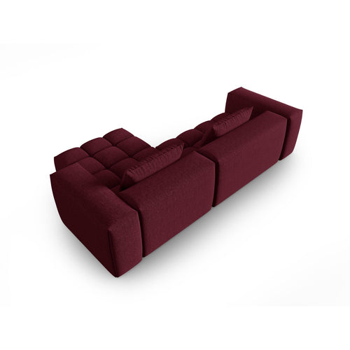 Cosmopolitan Design - Modulaire hoekbank rechts Verona 3-zits, structurele stof bordeaux - 145x260x70cm