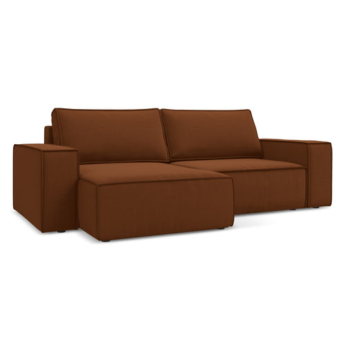 LaMiaSofa hoekbank links Livorno - velours - terracotta - 257x148x82