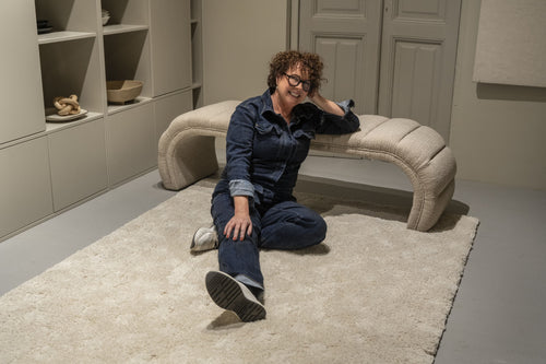 WOOOD bankje Traffic - Stof - Naturel - 47x163x51 - vtwonen shop