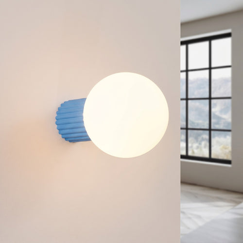 Sollux Lighting Wandlamp HALO lichtblauw IP44 - 12x17x12cm