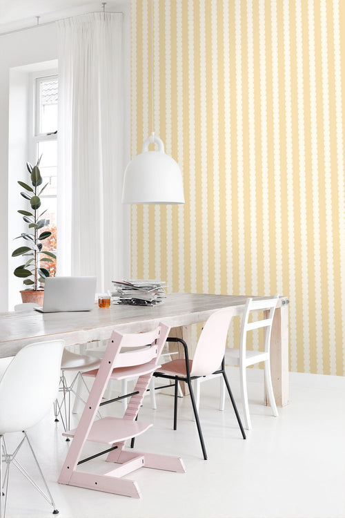 ESTAhome behang grafische print pastel geel - 0.53 x 10.05 m - 131746