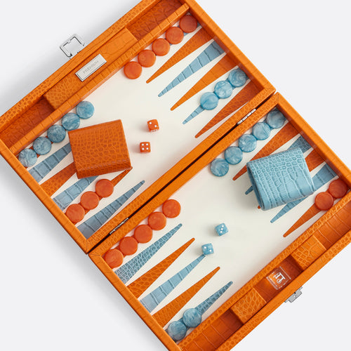 Premium Interiors - Backgammon - Gemiddeld BACKGAMMON - leer zonnekleur 38cm