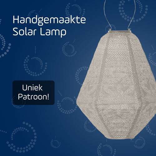 Lumiz solar lampion - marrakesh can - 30 cm - licht taupe - vtwonen shop
