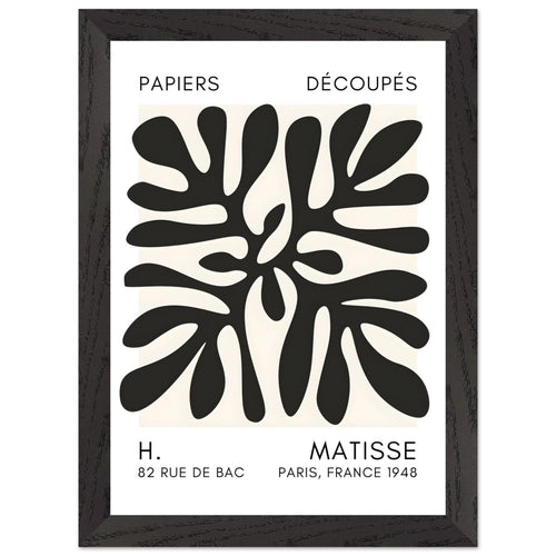 Artfulprints Poster met Lijst Matisse - Deep ocean black   - A4 21x29.7 cm - Zwart