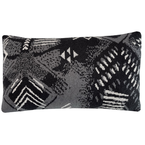 Malagoon kussen Funny block dye - zwart - 35x60cm 100% organisch katoen