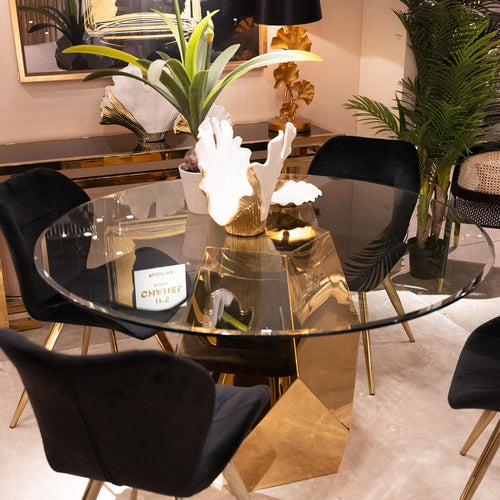 Kare Design Eettafel Ricchezza Ø130cm goud - vtwonen shop