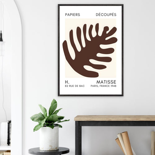 Artfulprints Poster Matisse – Coral bloom brown   - 50x70 cm - Bruin
