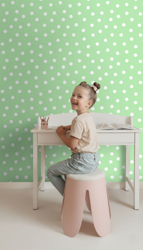 ESTAhome behang stippen groen - 50 x 900 cm - 131797