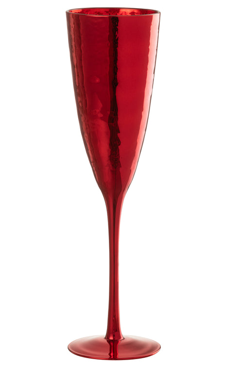 J-Line champagneglas Spiegel - glas - rood - vtwonen shop