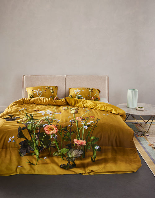 Essenza Ficaria dekbedovertrek - Tweepersoons – 200x200/220 cm - Flower ochre