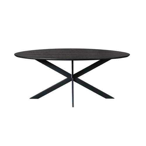 Starfurn Eettafel Ferris - Ovaal Zwart Hout - 180x90x76cm