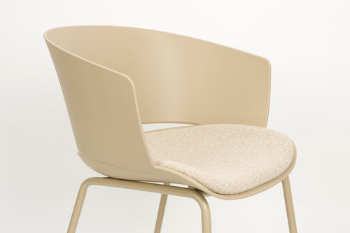 Housecraft Living Jessica Eetkamerstoelen met armleuning Beige - Set van 4 - vtwonen shop