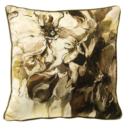 ELON - kussenhoes 45x45 cm - abstract bloemenmotief - Fir Green - groen
