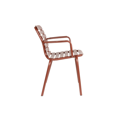 Zuiver Vondel Tuinstoel met Armleuning Rood - Set van 2