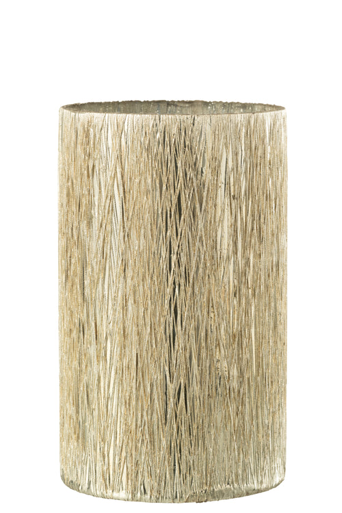 J-Line windlicht - glas - zilver - large