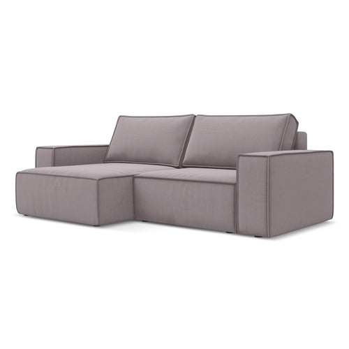LaMiaSofa hoekbank links Livorno - velours - lavendel - 257x148x82