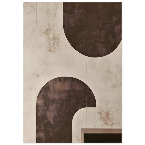 Artfulprints Poster met Lijst Boho – Soft geometry   - 70x100 cm - Bruin