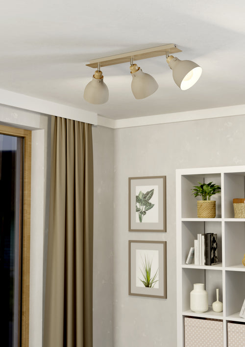 EGLO spot Arrecife - e27 - 74,5 cm - bruin/beige - staal