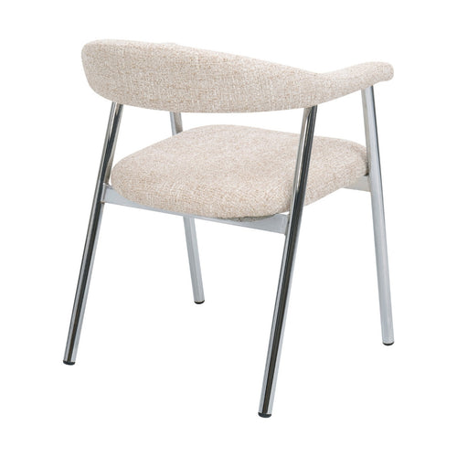 DÉJA Living Eetkamerstoel Sorø - Beige/Chrome - Set van 2