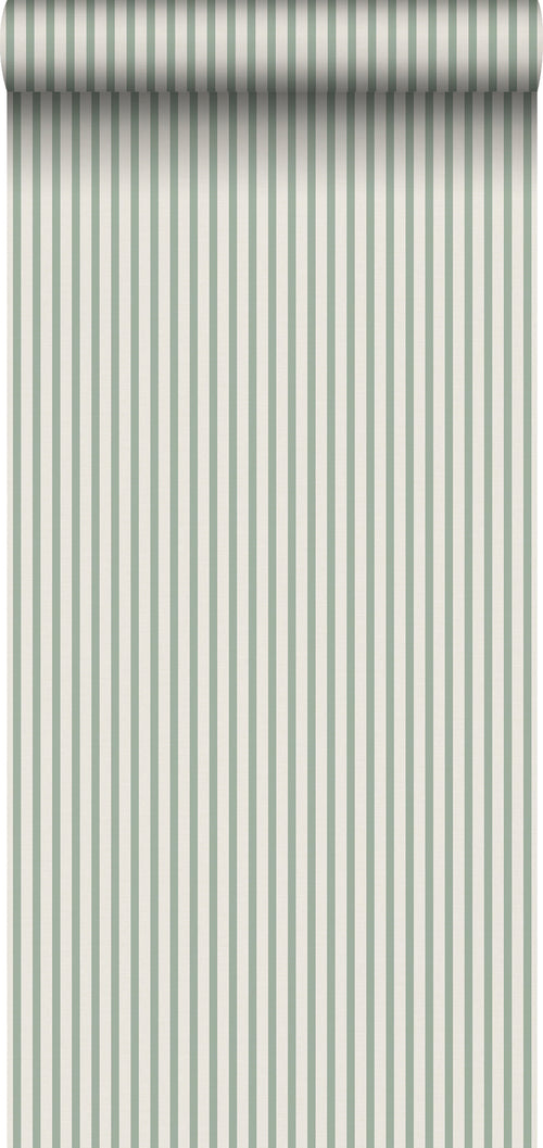 Sanders & Sanders behang strepen vergrijsd groen - 53 cm x 10.05 m - 640707