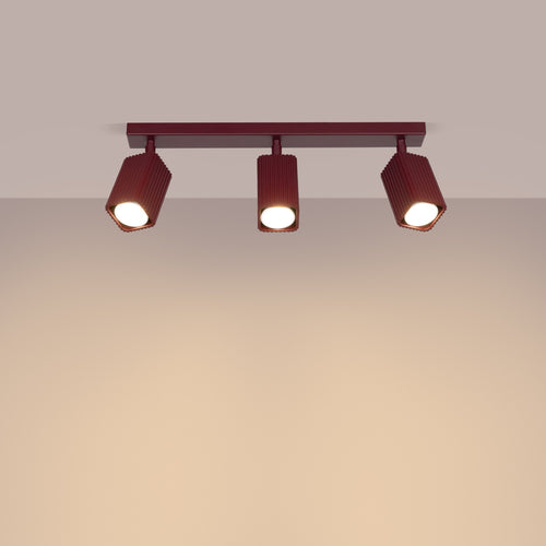 Sollux Lighting Plafondlamp RAYO 3L bordeaux - 45x6x16,5cm