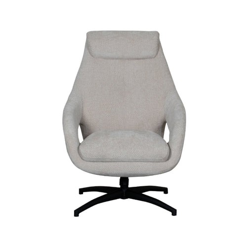 LABEL51 Draaifauteuil Maxwell - Naturel/Zwart - 75x84x108cm