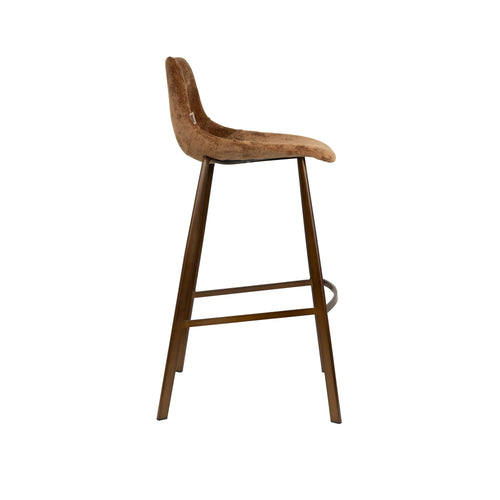 Dutchbone Franky Barkrukken rugleuning 80 cm Cognac - Set van 2