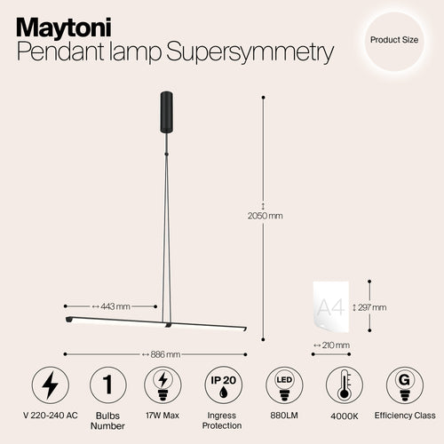 Maytoni - Hanglamp Supersymmetry - Zwart - Ø4 - vtwonen shop