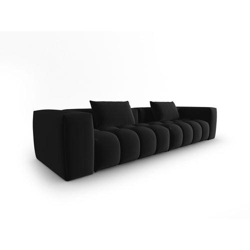 Cosmopolitan Design - Modulaire bank Verona 5-zits, flueel zwart - 85x290x70cm