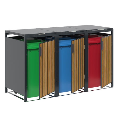 Garden Impressions BinPort containerbox 3 containers antraciet teak look