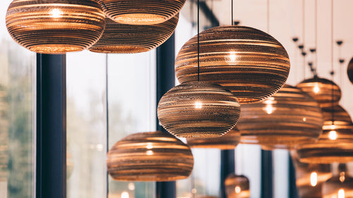 Think Paper hanglamp Lazy - 1 lichts - 44  x 200   cm - bruin