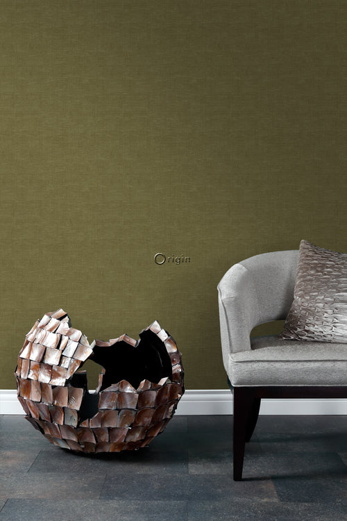 Origin Wallcoverings behang linnenstructuur okergeel - 0,53 x 10,05 m - 347635 - vtwonen shop