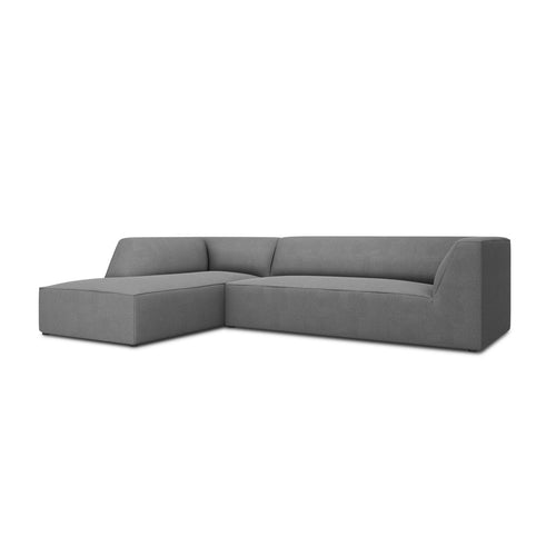 Cosmopolitan Design - Modulaire hoekbank links Siena 4-zits, structurele stof grijs - 180x273x69cm