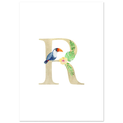 Artfulprints  Letter R kindernaam   poster A4 21x29.7 cm - vtwonen shop