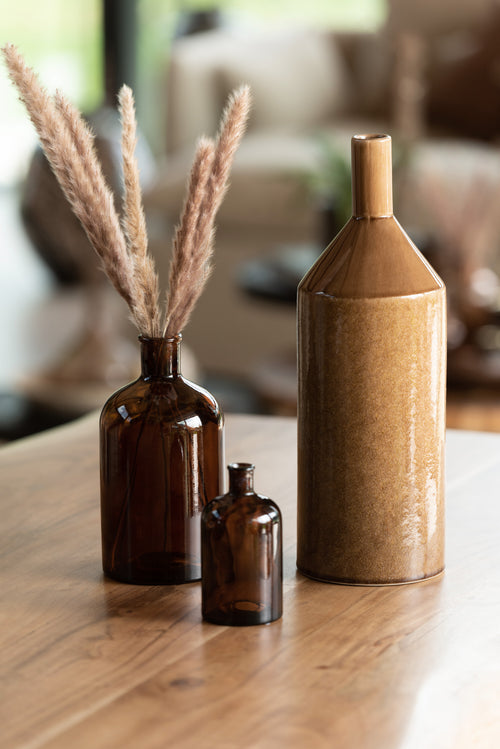 J-Line vaas Hoog - keramiek - bruin - small - 42 cm hoog - vtwonen shop