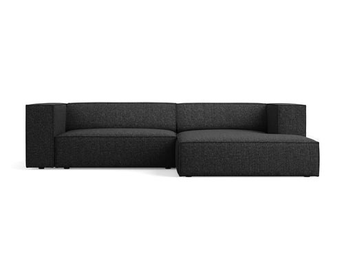 Cosmopolitan Design rechter hoekbank Arendal 3-zits, chenille, zwart - 166x224x70cm