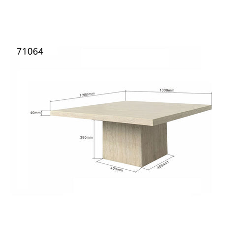 Kare Design Salontafel Travertino 100x100cm