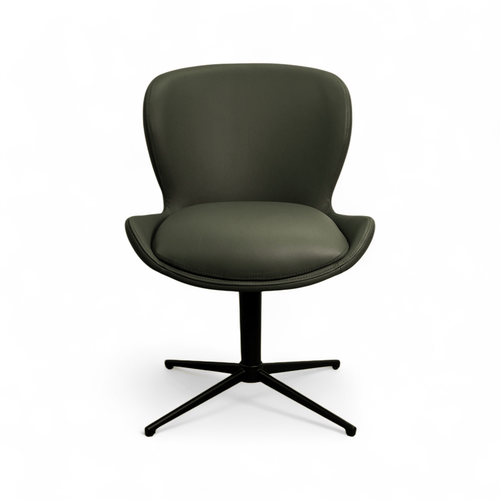 Furnhouse eetkamerstoel Nicklas - Olijfgroen - Leer - Set van 6