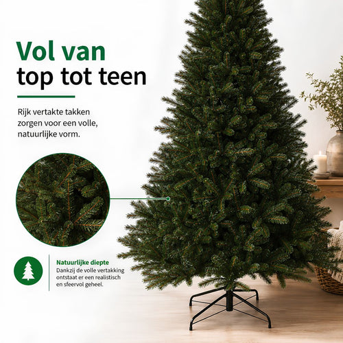 Black Box Trees Toronto Kerstboom voor Binnen met Frost-Effect Toppen - Kerstversiering met Scharnierconstructie - Kunstboom Natuurlijke Uitstraling -