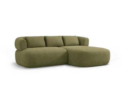 Micadoni rechter hoekbank Jenny 5-zits, boucle groente - 145x200x73cm