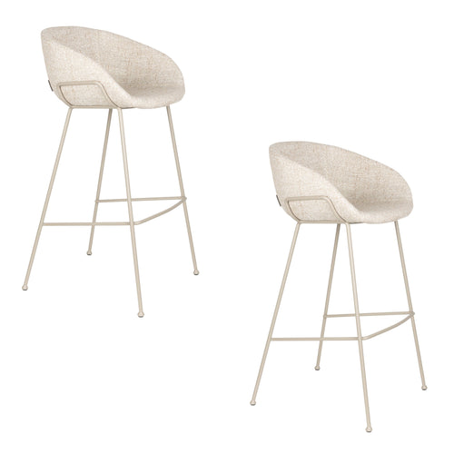 Zuiver Feston Barkrukken 75 cm Beige - Set van 2