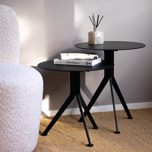 Spinder Design bijzettafel Daley Low - Zwart - Ø 38 - vtwonen shop