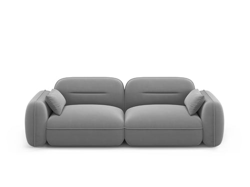 Cosmopolitan Design Modulaire bank Sydney 3-zits, flueel, lichtgrijs - 90x230x70cm