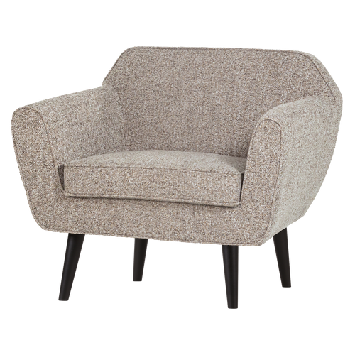 WOOOD fauteuil Rocco - Geweven Stof - Bruin Melange - 75x92x81