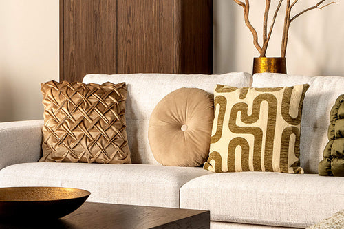 MIRA - sierkussen 45x45 cm - 3D-vlechtpatroon - Irish Cream - beige