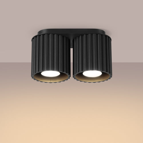 Sollux Lighting Plafondlamp AURA 2 zwart GU10 - 21x10x12cm