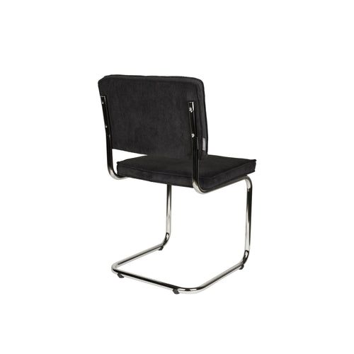 Zuiver Ridge Rib Eetkamerstoelen  Zwart - Set van 2 - vtwonen shop