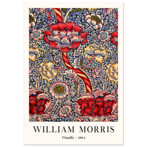 Artfulprints Poster met Lijst William Morris - Wandle   - 50x70 cm - Rood