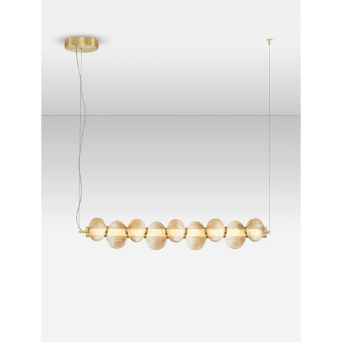 Nova Luce LEDA Hanglamp voor aan het plafond, amberkleurig, glanzend goudkleurig, Triac dimbare LED 30W 1800lm 3000K